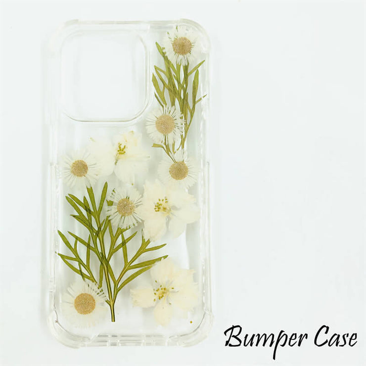 White Delphinium | Clear, Bumper, Border Phone Case | Apple Samsung Google