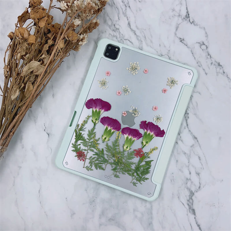 January Carnation BirthFlower Tablet Case | iPad Pro Air mini6 Tab S8 S7 Ultra S8+ S7+ A8 A7 Case