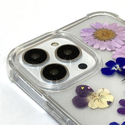 Purple Daisy Hydrangea | Clear Bumper Phone Case | Optional Magnetic Ring