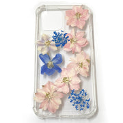 Pink Delphinium Lace Flower | Clear Bumper Phone Case | Optional Magnetic Ring