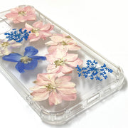 Pink Delphinium Lace Flower | Clear Bumper Phone Case | Optional Magnetic Ring