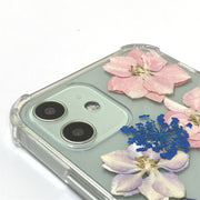 Pink Delphinium Lace Flower | Clear Bumper Phone Case | Optional Magnetic Ring