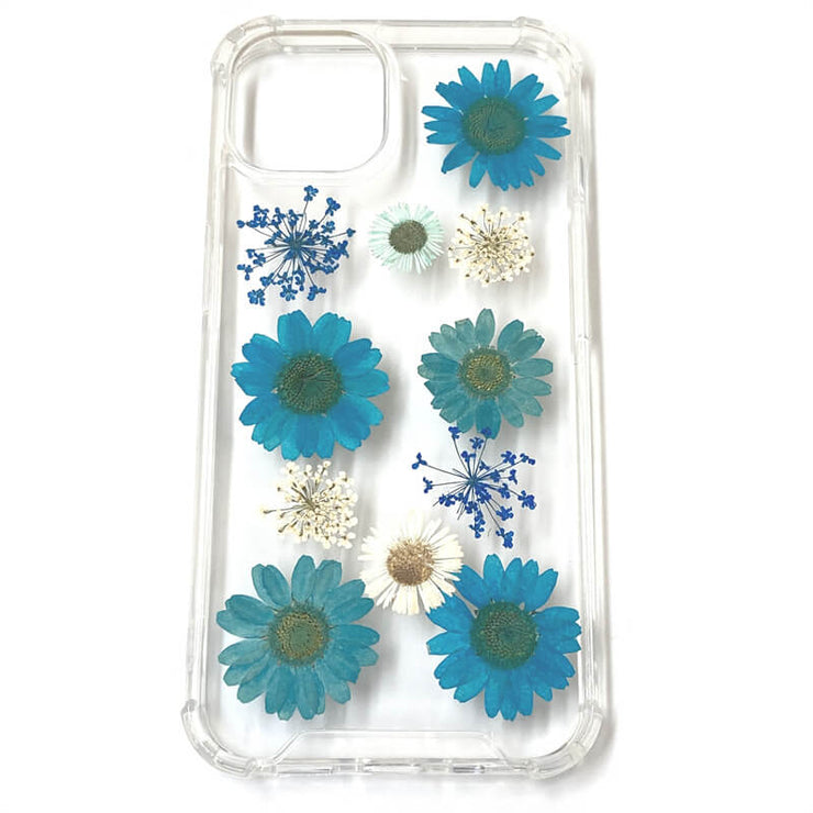 Blue Daisy Lace Flower | Clear Bumper Phone Case | Optional Magnetic Ring