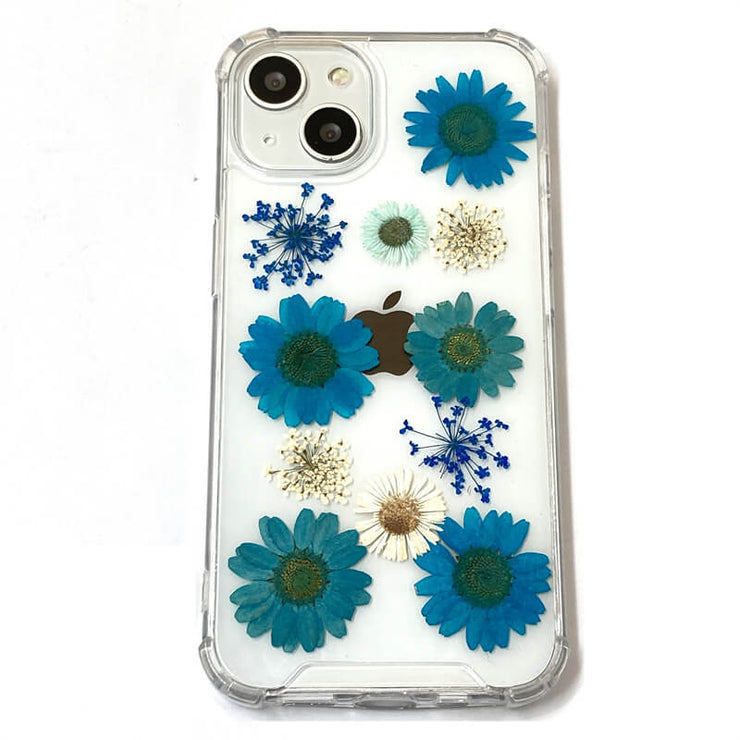 Blue Daisy Lace Flower | Clear Bumper Phone Case | Optional Magnetic Ring