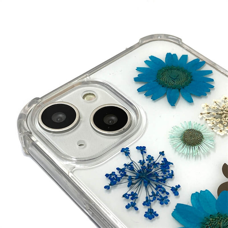 Blue Daisy Lace Flower | Clear Bumper Phone Case | Optional Magnetic Ring