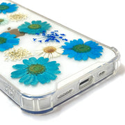 Blue Daisy Lace Flower | Clear Bumper Phone Case | Optional Magnetic Ring