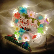 Light Blue Flower Customizable Picture Resin Love Night Light