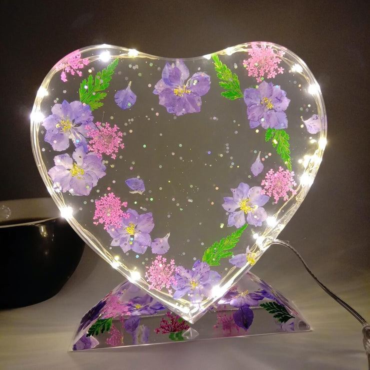 Blue Purple Customizable Picture Resin Love Night Light