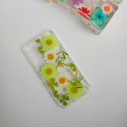 Green Daisies Green Leaves Clear Phone Case