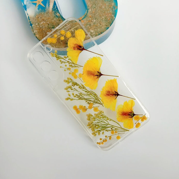 Side View Yellow Flower Clear Phone Case