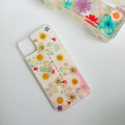 White Daisies Pink Background Clear Phone Case