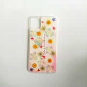 White Daisies Pink Background Clear Phone Case