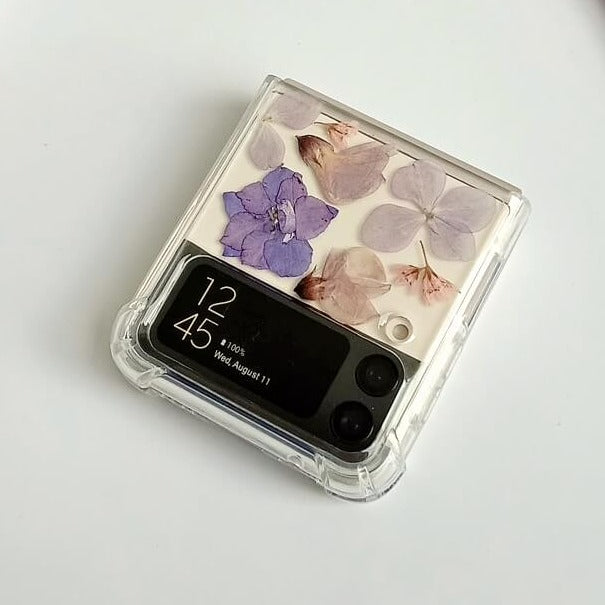 Purple Pressed Delphinium | Bumper Case | z Flip 3, z Flip 4, z Fold 3, z Fold 4