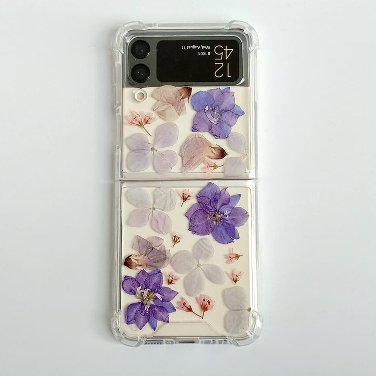 Purple Pressed Delphinium | Bumper Case | z Flip 3, z Flip 4, z Fold 3, z Fold 4