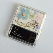 White Daisies Samsung Z Flip/Fold Clear Case