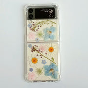 White Daisies Samsung Z Flip/Fold Clear Case