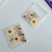 White Pressed Daisies Samsung Z Flip/Fold Clear Case