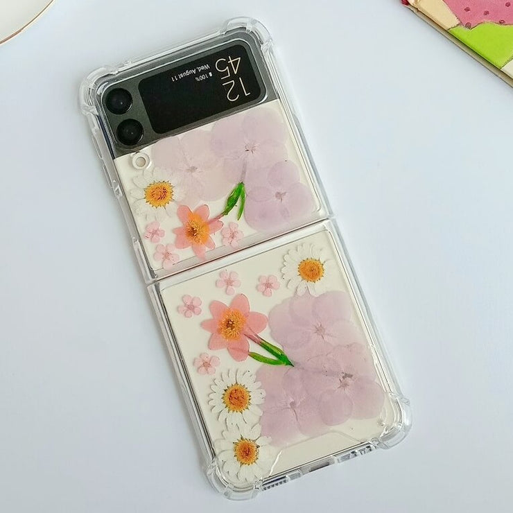 Spring Blossoms Pressed Flowers Samsung Z Flip/Fold Clear Case