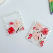 Red Pressed Flowers Samsung Z Flip/Fold Clear Case