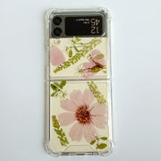 Pink Pressed Flowers Samsung Z Flip/Fold Clear Case