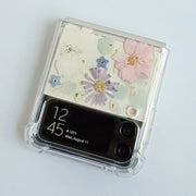 Light Color Pressed Flowers Samsung Z Flip/Fold Clear Case