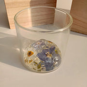 Breath of Spring - Moon - Pressed Real Flower Stemless Wine Glass