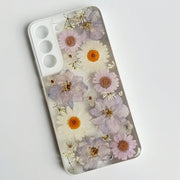 Light Purple | Multicolor Lanyard | Pressed Flower Bumper White Border Case