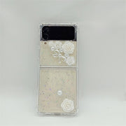 White Rose | Clear Bumper Case | Z Flip 3, Z Flip 4, Z Fold 3, Z Fold 4