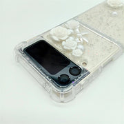 White Rose | Clear Bumper Case | Z Flip 3, Z Flip 4, Z Fold 3, Z Fold 4