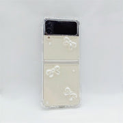 White Bow Ties | Clear Bumper Case | Z Flip 3, Z Flip 4, Z Fold 3, Z Fold 4