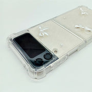 White Bow Ties | Clear Bumper Case | Z Flip 3, Z Flip 4, Z Fold 3, Z Fold 4