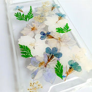 White Delphinium Green Leaves | Pressed Flowers Google Bumper Case