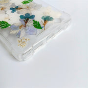 White Delphinium Green Leaves | Pressed Flowers Google Bumper Case