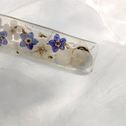 Resin Pressed Flowers | Blue Rectangle Hair Clips | Hairpin | 14K Gold Clad