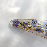 Resin Pressed Flowers | Blue Duckbill Hair Clips | Hairpin | 14K Gold Clad