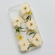 White Dried Pressed Flowers | Clear, Bumper, Border Phone Case | Apple Samsung Google