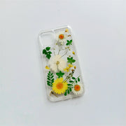 Matching Case | Green Leaf White Dried Flowers Case