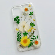 Green Leaf White Dried Flowers | Clear, Bumper, Border Phone Case | Apple Samsung Google