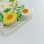 Green Leaf White Dried Flowers | Clear, Bumper, Border Phone Case | Apple Samsung Google