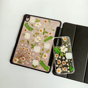 Matching Case | White Flowers Green Leaves Tablet Case