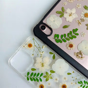 Matching Case | White Flowers Green Leaves Tablet Case