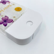 White Daisy Purple Delphinium | Free Custom Name Real Pressed Flower | Refillable Spray Bottle + Protective + Hook