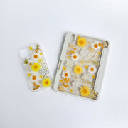 Matching Case | Light Blue Yellow White Dried Flowers Tablet Case