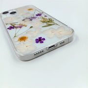 Purple Flowers White Daisies | Clear, Bumper, Border Phone Case | Apple Samsung Google