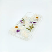 Purple Flowers White Daisies | Clear, Bumper, Border Phone Case | Apple Samsung Google