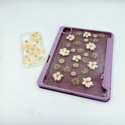 Matching Case | Gold Foil White Flower Tablet Case