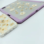 Matching Case | Gold Foil White Flower Tablet Case