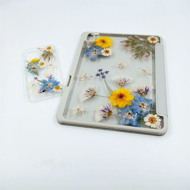 Matching Case | Blue Yellow Flowers White Daisies Tablet Case