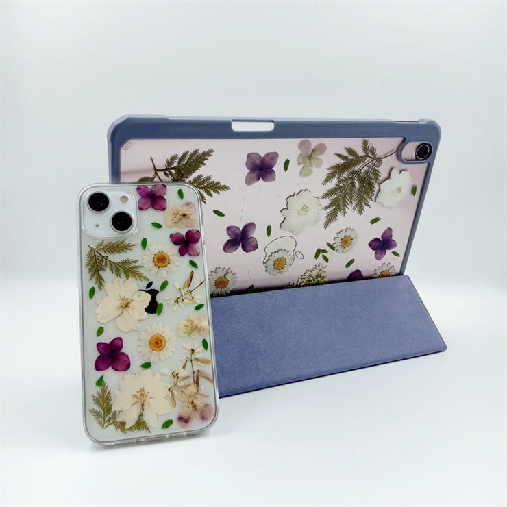 Matching Case | White Daisy Green Leaves Tablet Case