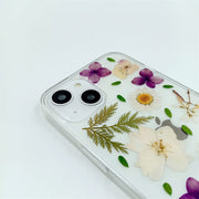 White Daisy Green Leaves | Clear, Bumper, Border Phone Case | Apple Samsung Google